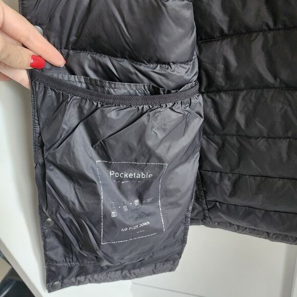 POLHAM Air Plus Down Puffer Vest Men's Large Snap Front Charcoal Gray Packable - Picture 7 of 8